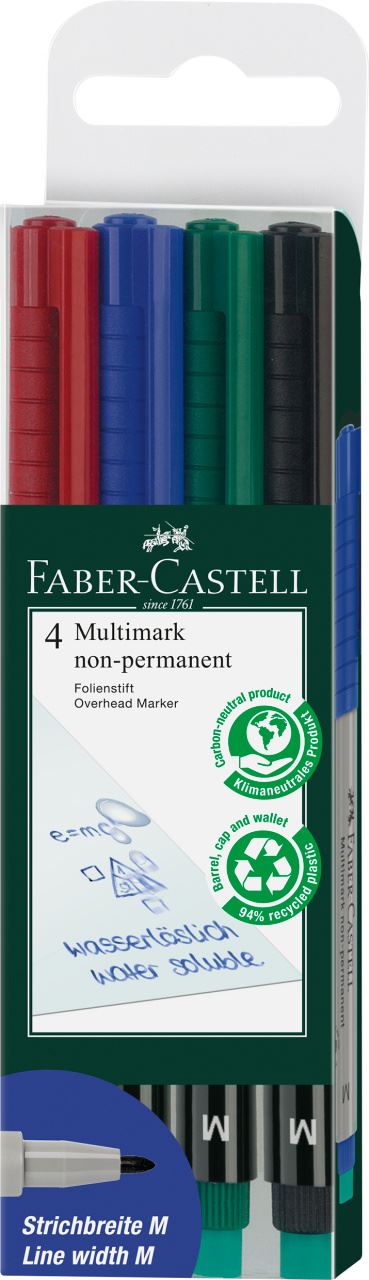 Faber-Castell - Feutre multiusage Multimark non-permanent M étui de 4
