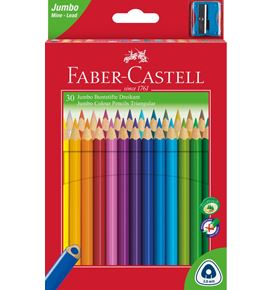 Faber-Castell - Crayon couleur triangulaire Jumbo étui de 30