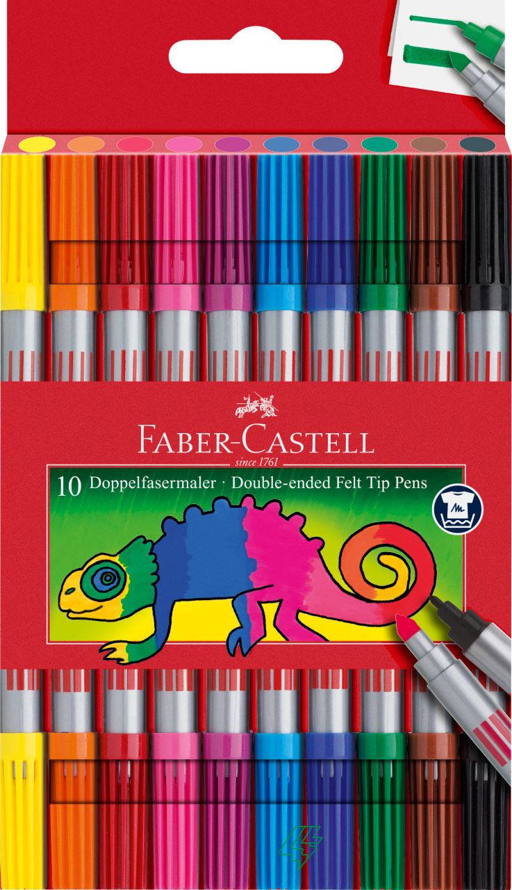 Faber-Castell - Doppelender Filzstift, 10er Etui