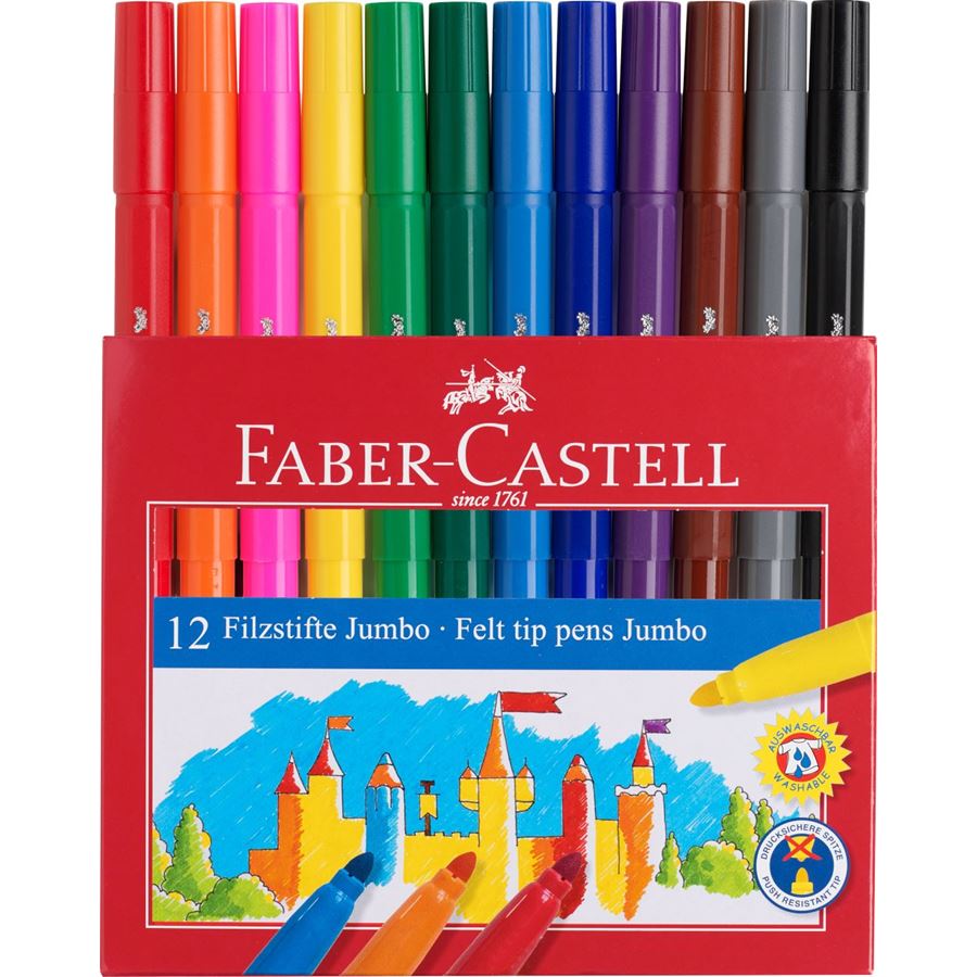 Faber-Castell - Stylo à bille Jumbo Étui en carton 12pcs.