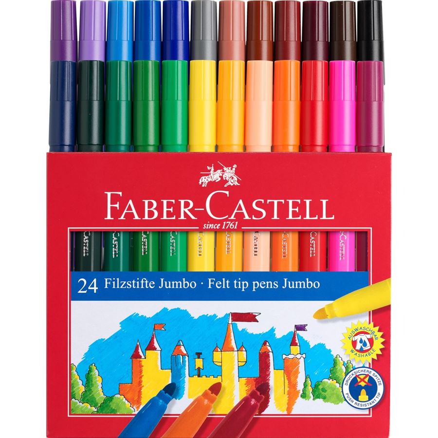 Faber-Castell - Stylo à bille Jumbo Étui en carton 24pcs.