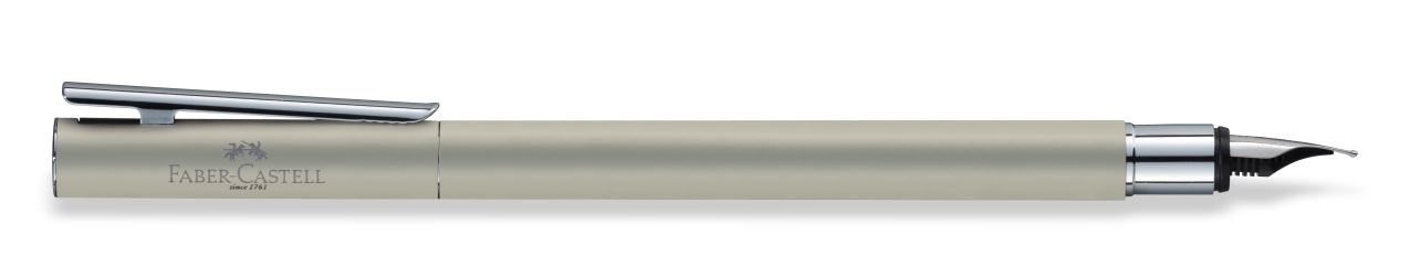 Faber-Castell - Stylo à plume Neo Slim acier inoxydable, mat, large