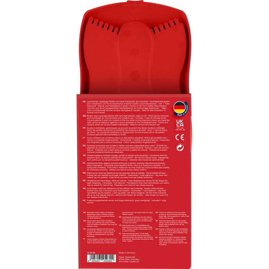Faber-Castell - Palette de peinture Connector 12 couleurs emballage, rouge