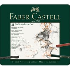 Faber-Castell - Pitt Monochrome Set, 21er Metalletui