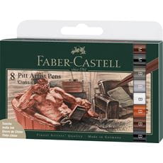 Faber-Castell - Pitt Artist Pen Tuschestift, 8er Etui, Classic