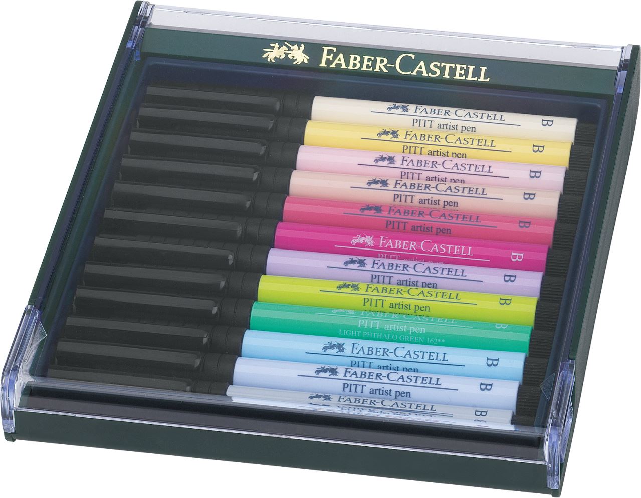 Faber-Castell - Pitt Artist Pen Brush Tuschestift, 12er Etui, Pastelltöne