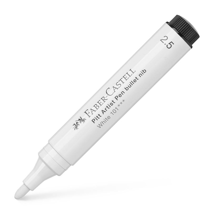 Faber-Castell - Pitt Artist Pen Rundspitze 2.5 Tuschestift, weiß