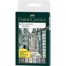 Faber-Castell - Pitt Artist Pen Soft Brush Tuschestift, 8er Etui