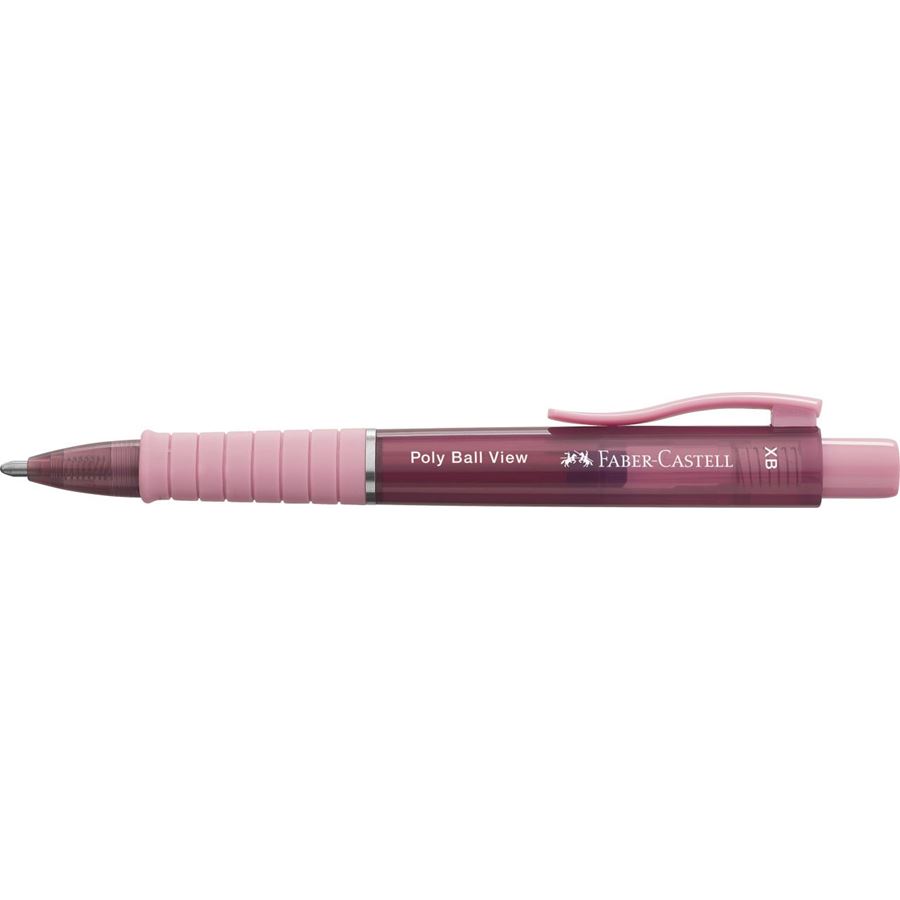 Faber-Castell - Stylo-bille Poly Ball View, XB, rose shadows