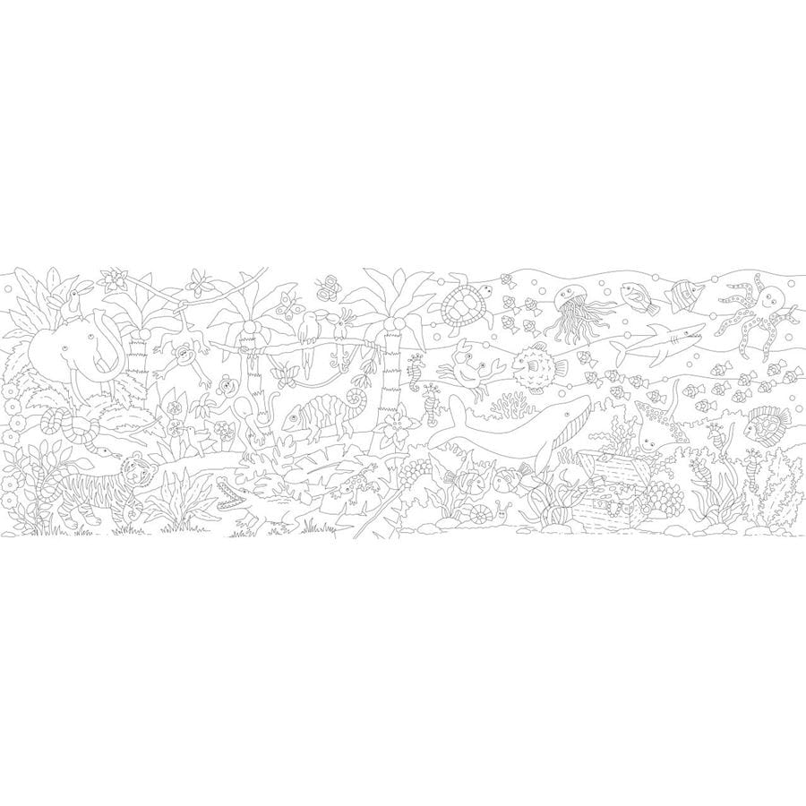 Faber-Castell - Rouleau de coloriage motif Jungle et Monde sous-marin
