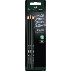Faber-Castell - 3 schwarze Bleistifte HB auf Blisterkarte