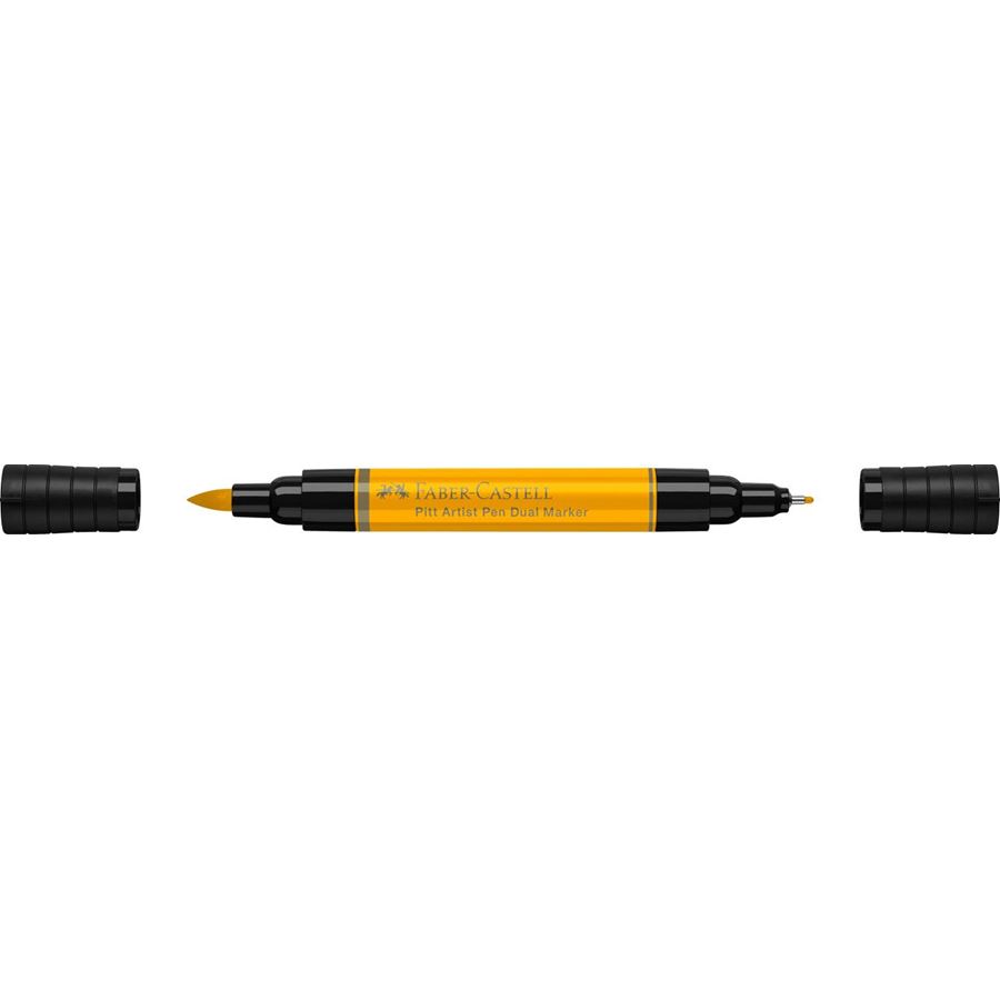 Faber-Castell - Feutre Pitt Artist Pen Double Pointe, jaune chrome foncé