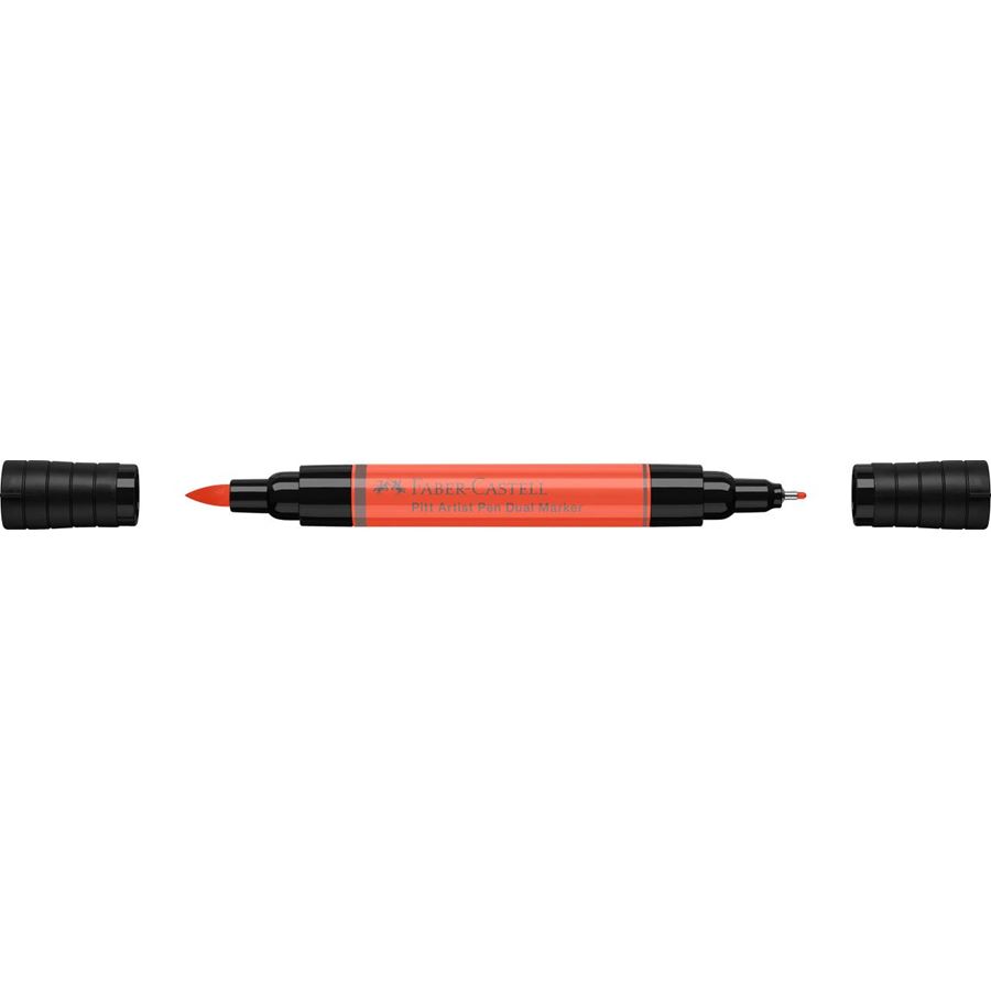 Faber-Castell - Feutre Pitt Artist Pen Double Pointe, rouge écarlate