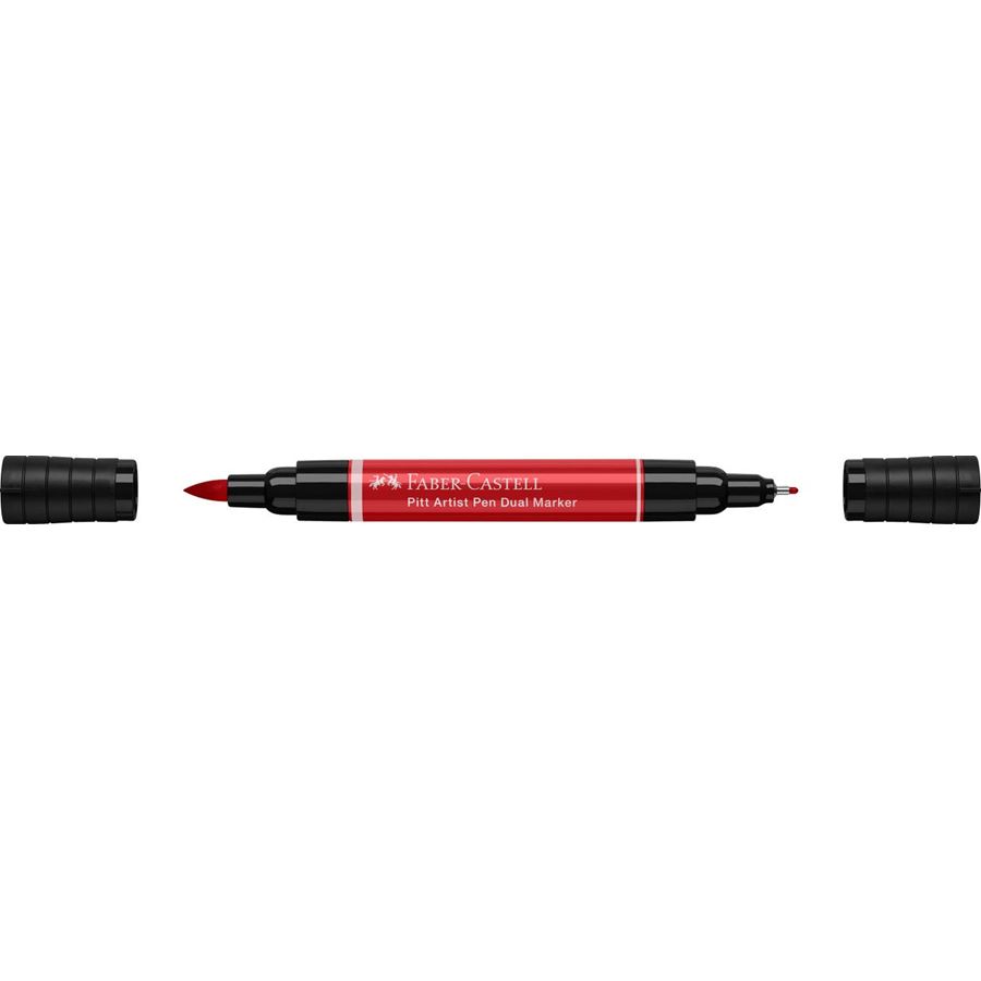 Faber-Castell - Feutre Pitt Artist Pen Double Pointe, rouge écarlate intense