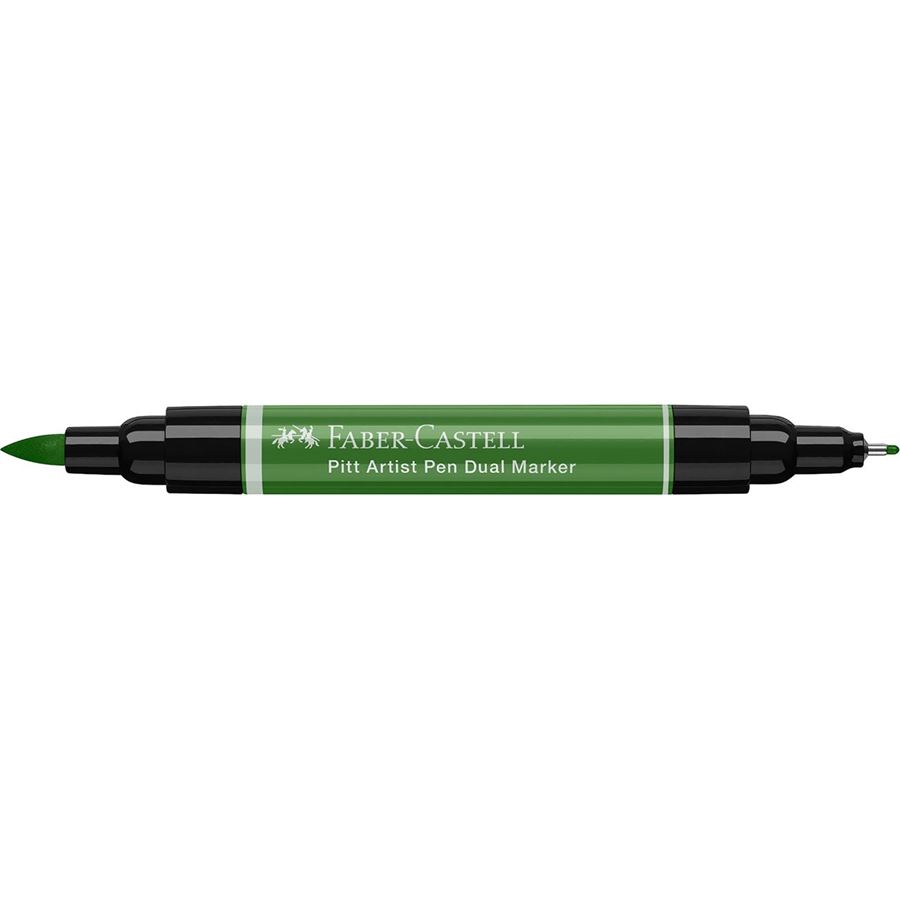 Faber-Castell - Pitt Artist Pen Dual Marker Tuschestift, permanentgrün oliv
