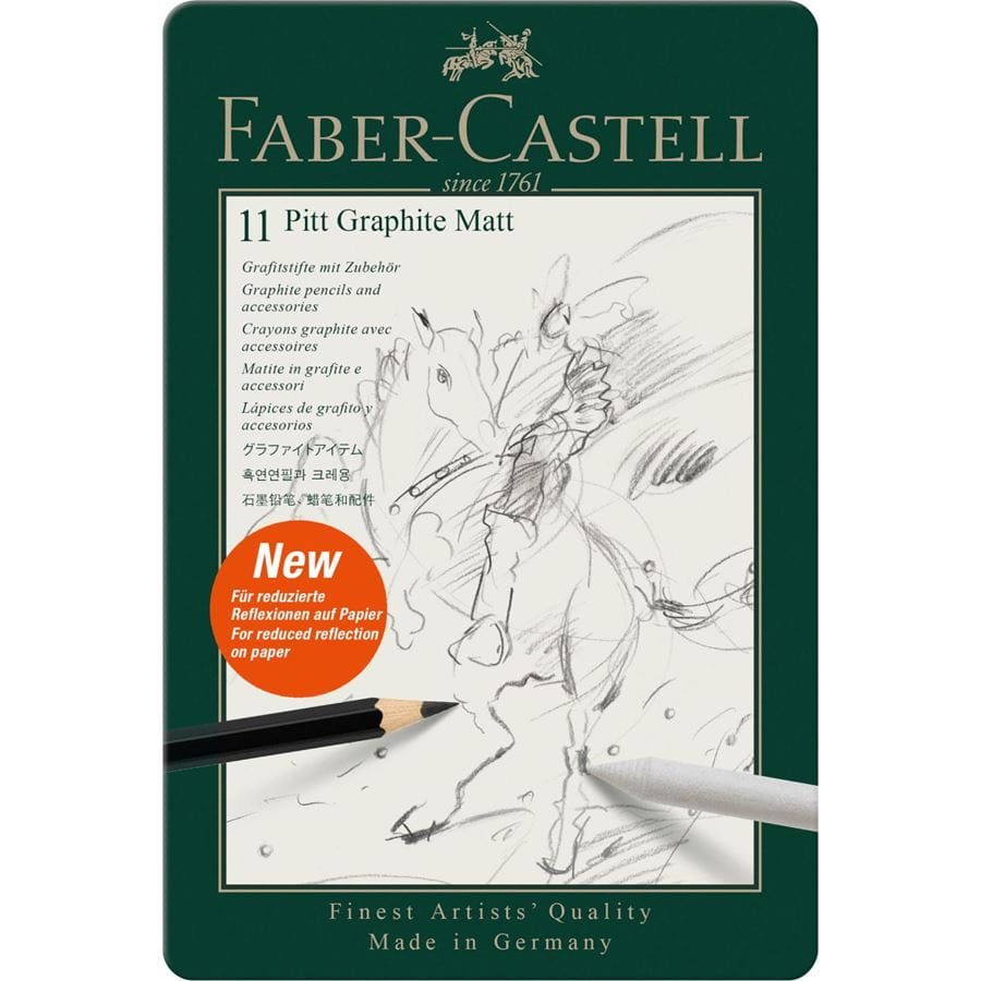 Faber-Castell - Pitt Graphite Matt Set, 11er Metalletui
