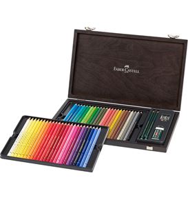 Faber-Castell - Crayons de couleur Polychromos, coffret bois de 48