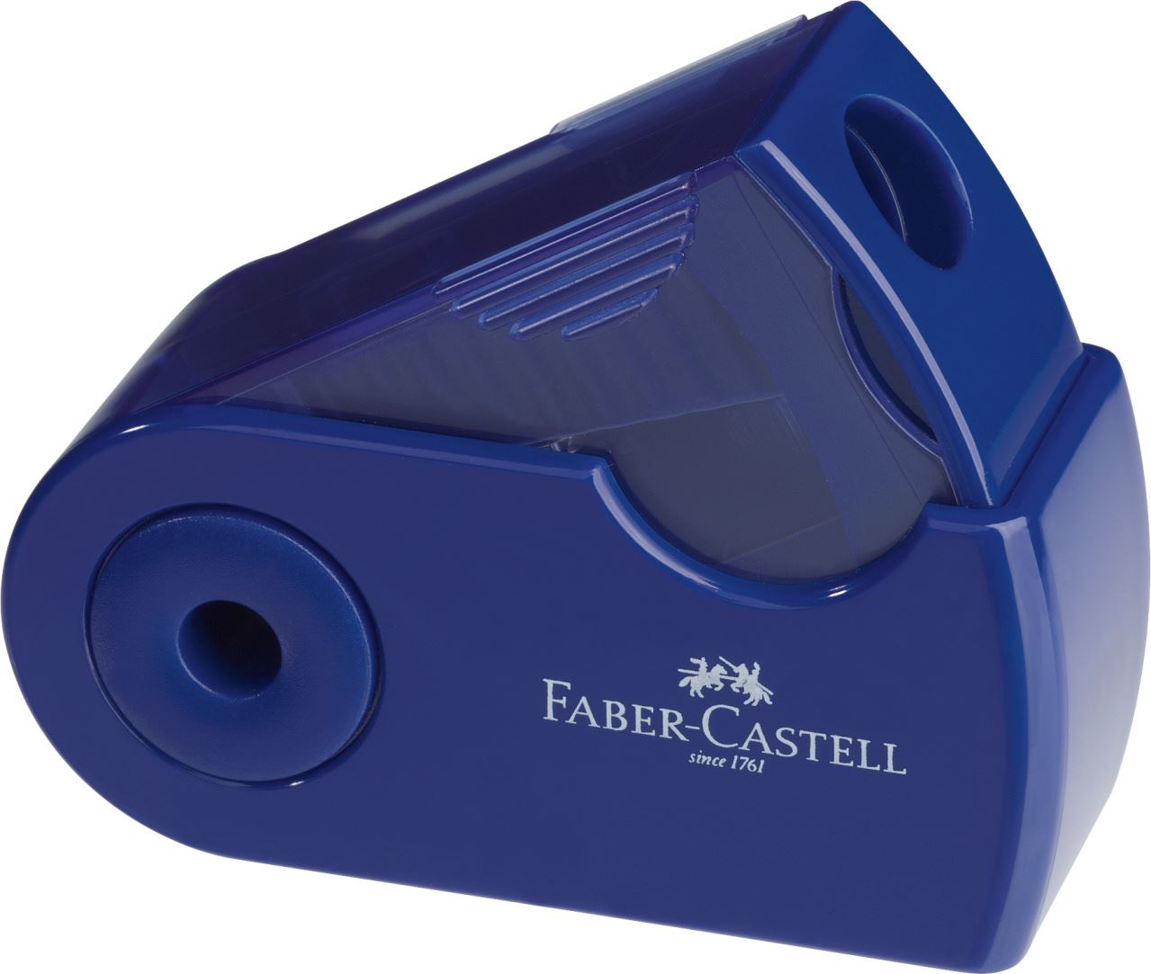 Faber-Castell - Sleeve Mini Einfachspitzdose, rot/blau, farbig sortiert