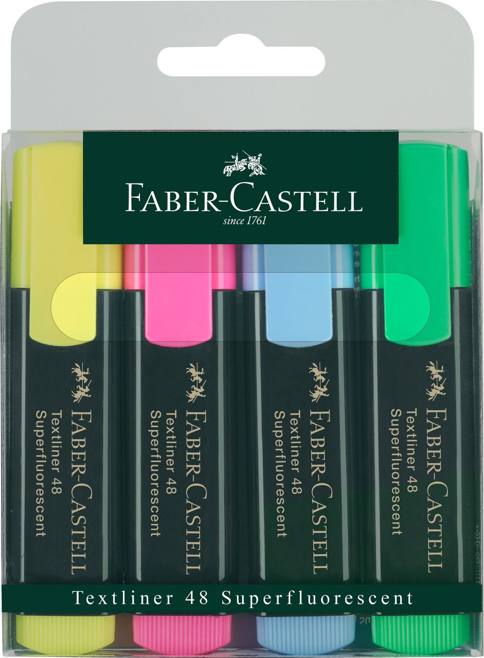 Faber-Castell - Textliner 48 Superfluorescent, 4er Etui