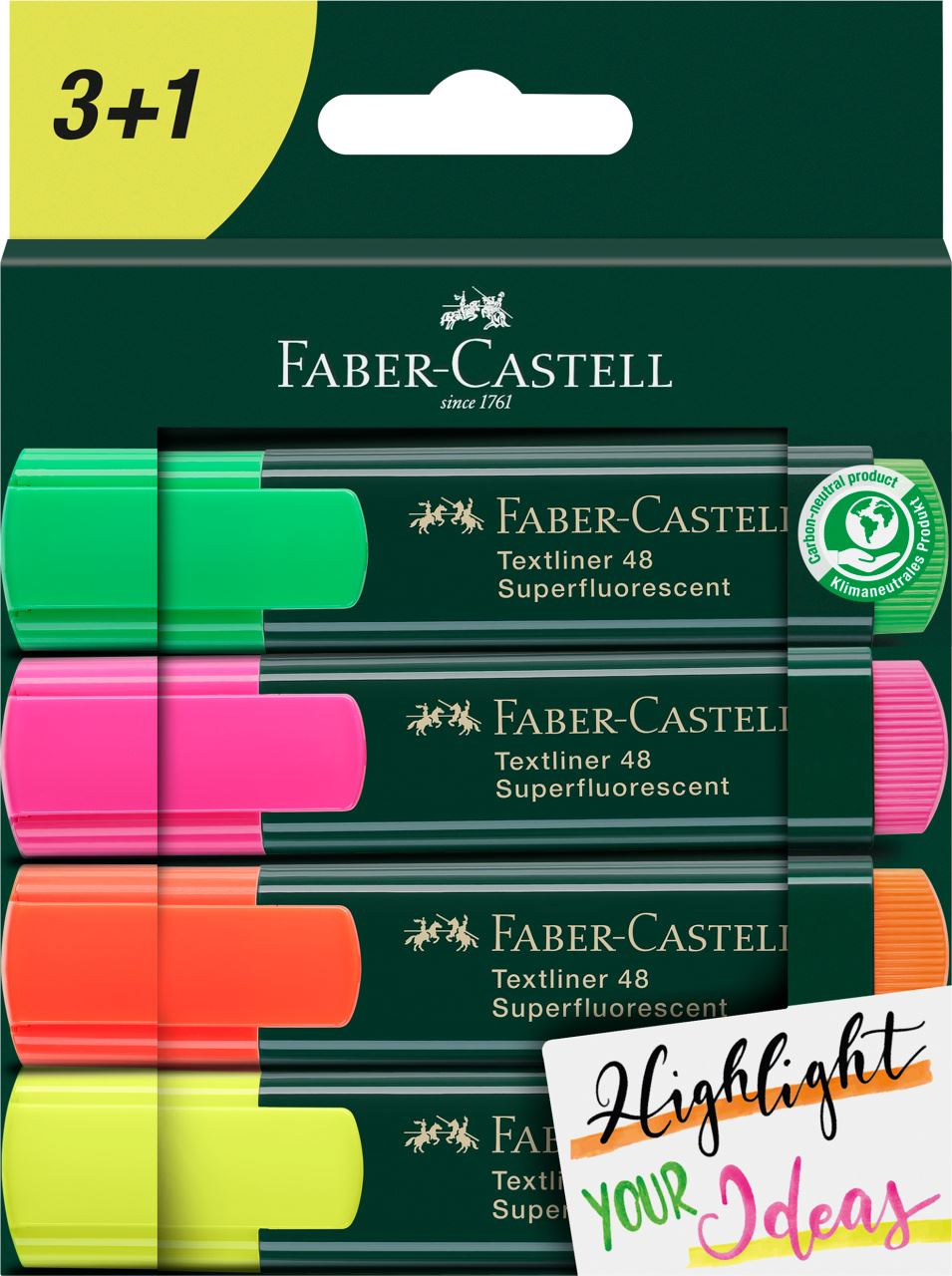 Faber-Castell - Textliner 48 Superfluorescent, 4er Kartonetui