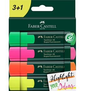 Faber-Castell - Surligneurs TL 48 étui carton 4x