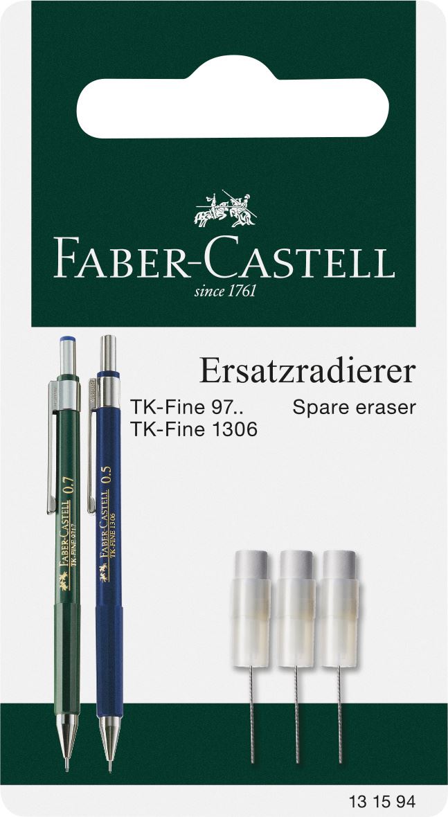 Faber-Castell - TK-Fine Ersatzradierer Druckbleistift, 3er Set