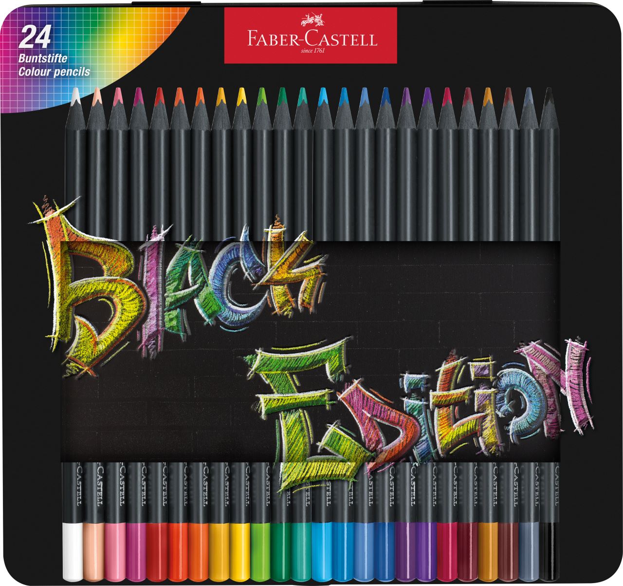 Faber-Castell - Buntstifte Black Edition 24er Metalletui