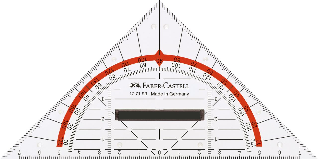 Faber-Castell - Geometrie-Dreieck, klein, mit Griff, 14 cm