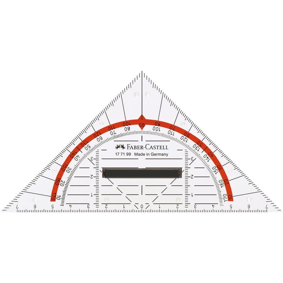 Faber-Castell - Geometrie-Dreieck, klein, mit Griff, 14 cm