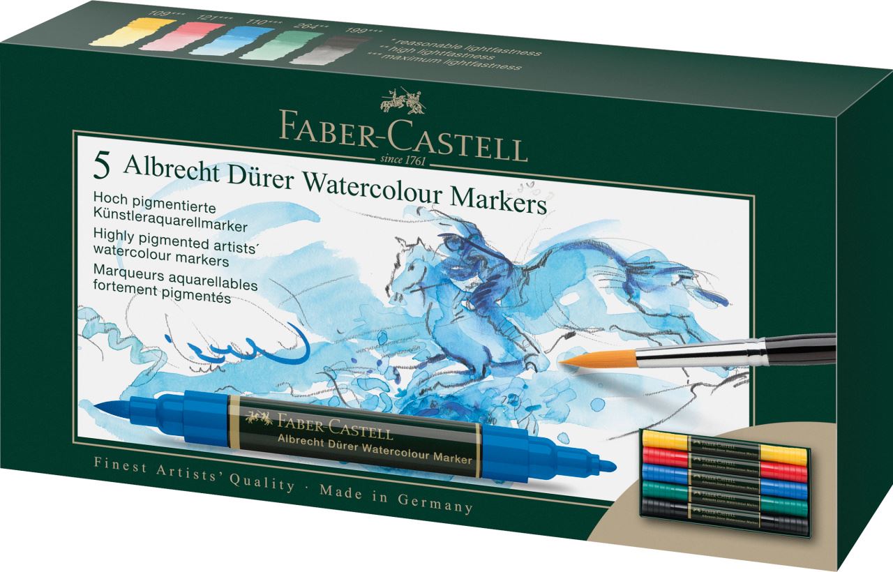 Faber-Castell - Albrecht Dürer Watercolour Marker, 5er Etui