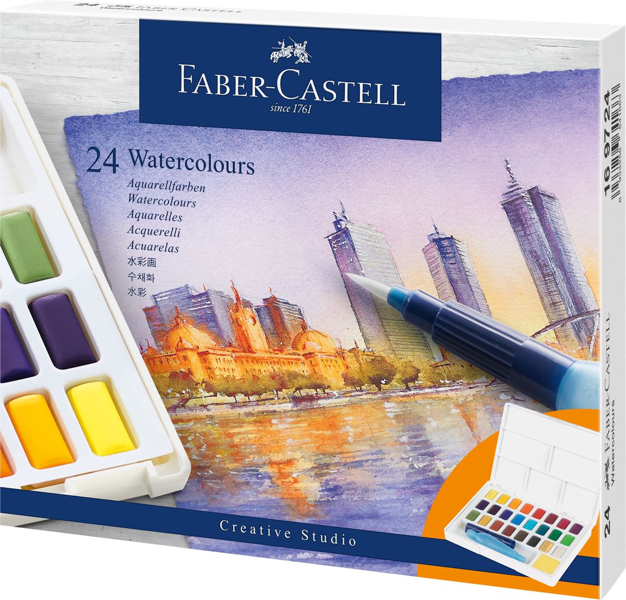 Faber-Castell - Aquarellfarben in Näpfchen, 24er Etui