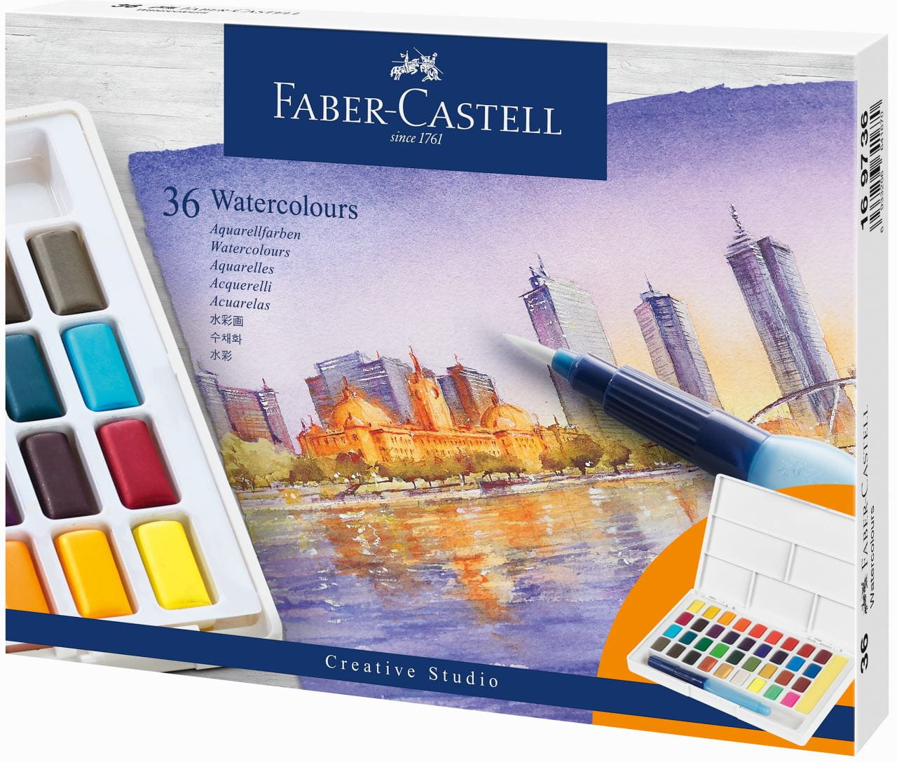 Faber-Castell - Aquarellfarben in Näpfchen, 36er Etui
