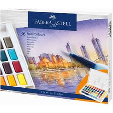 Faber-Castell - Aquarelles en godets, boîte de 36