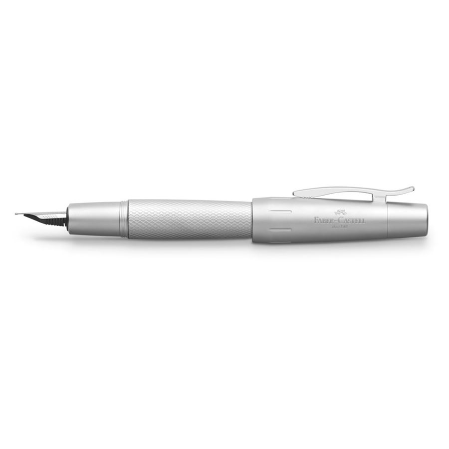 Faber-Castell - Stylo-plume e-motion argent pur extra fin